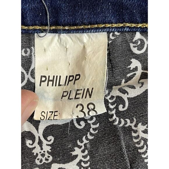 Philipp Plein Jeans Womens 38 Blue Strawberry Cheesecake‎ Denim Adult - Picture 8 of 13